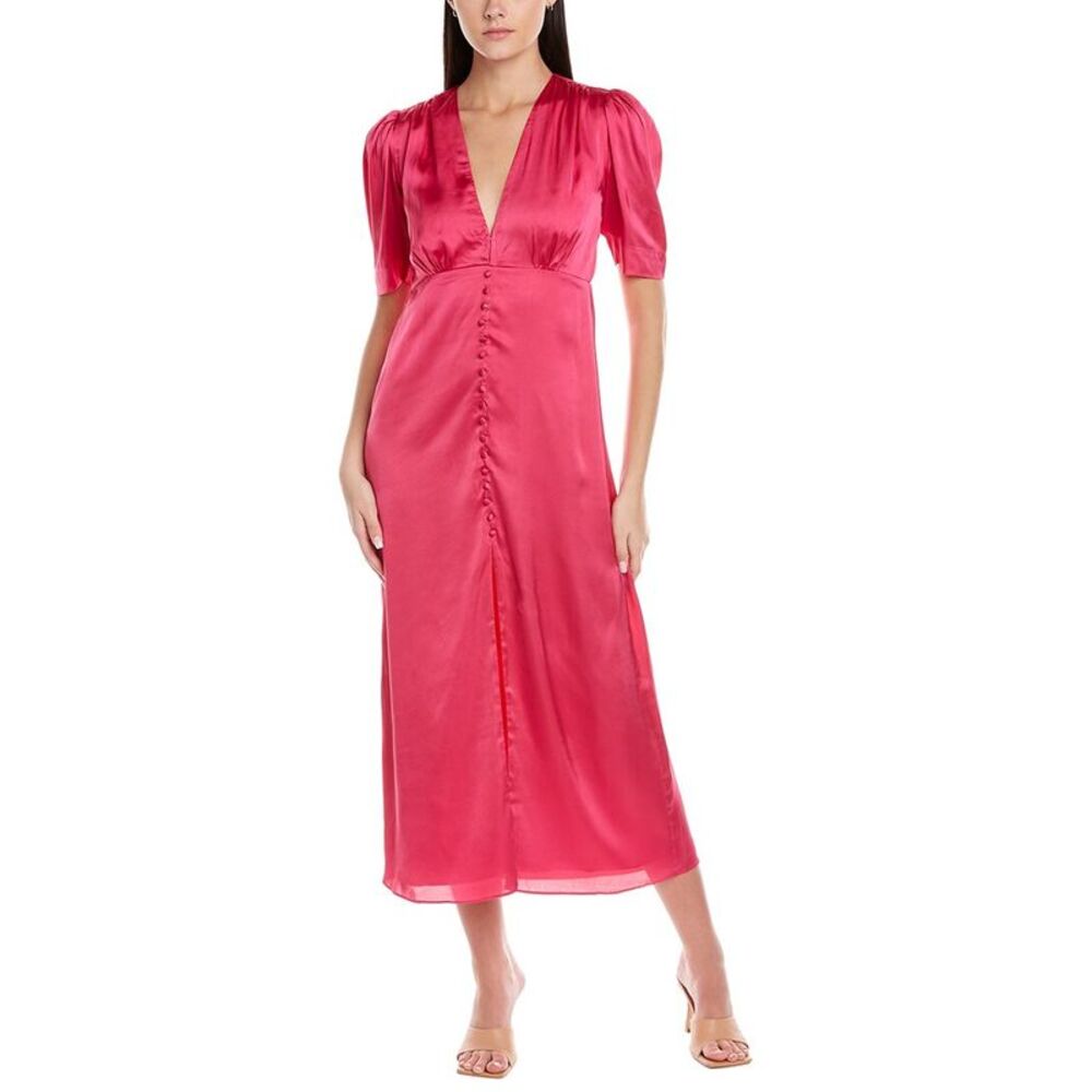 Garrie B Womens  Satin Midi Dress, Purple